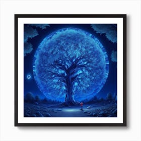 Isometric Fantasy A Majestic Big Crystal Trees  Art Print