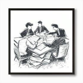 A Task Delegation Hand Drawn Sketch Illustration 1718669447 3 Art Print