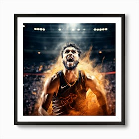 Court Arena Sport Basketball Professional Game Net Ball Point Action Background Man Prof (7) Art Print