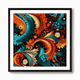 Russian Floral Pattern 2 Art Print