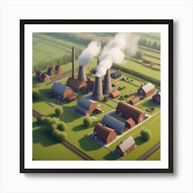 Aerial View Of A Factory 2 Art Print