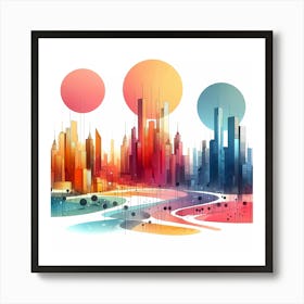 Abstract City Skyline 1 Art Print