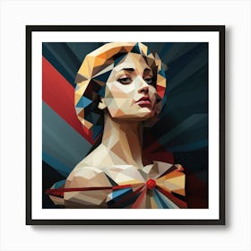 Geometric Greek Woman 01 Art Print