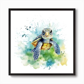 Baby Sea Turtle Watercolour 3 Art Print