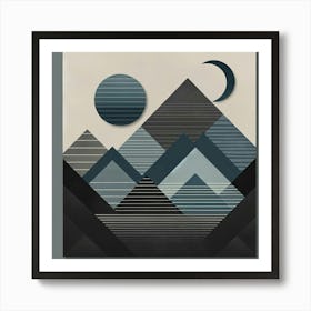 Abstract Mountain Painting Art Print