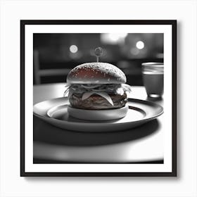 Burger On A Plate 35 Art Print