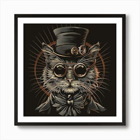 Steampunk Cat 22 Art Print