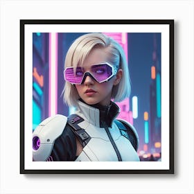 Futuristic Girl Art Print