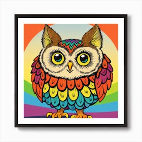 Rainbow Owl Art Print