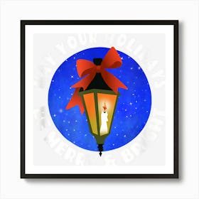 May Your Holidays Be Merry & Bright Christmas Scene Art Print