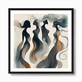 woman in a smoky texture Art Print