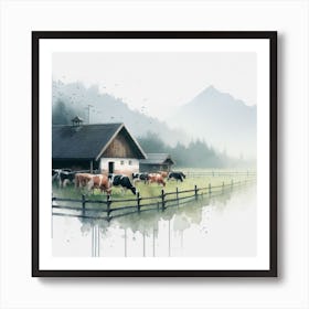 Cows In The Pasture Art Print