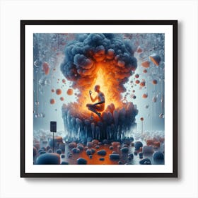 Fiery ice Art Print