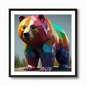 Fantastical Colorful Bear Art Print