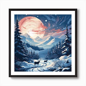 Winter Landscape for Christmas Art Print