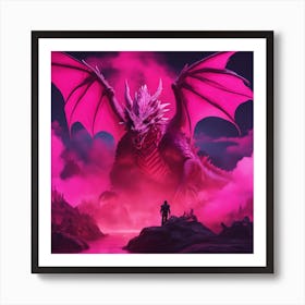 Pink Dragon Art Print