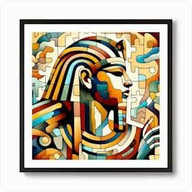 Abstract Puzzle Art Pharaoh Egypt Art Print