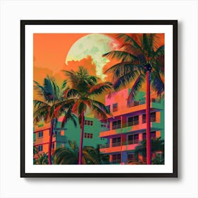Miami Beach Canvas Print Art Print
