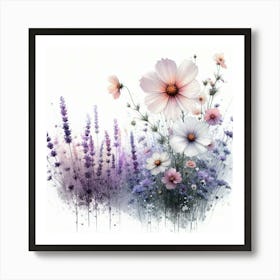 Watercolor Flowers Art Print