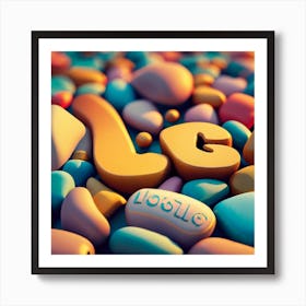 Colorful smooth stones 1 Art Print