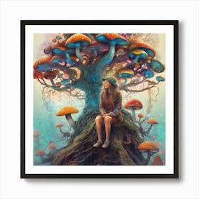 Mushroom Tree Art Print