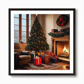 Christmas In The Living Room 17 Art Print