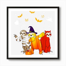 Sloth Boo Halloween Costume Sloth Lover Art Print