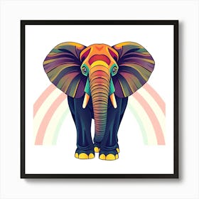 Rainbow Elephant 1 Art Print