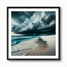 Storm At The Beach Art Print