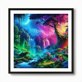 Jungle Waterfall Art Print