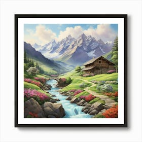 House In The Mountains Art Print