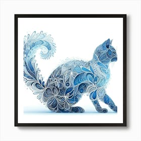 Blue Cat 3 Art Print