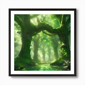 Whispers of the River, Secrets of the Ancient Trees Art Print