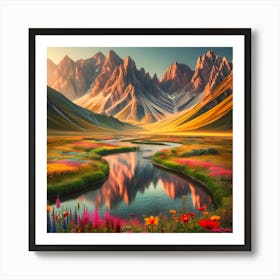 Wildflowers In The Mountains Art Print