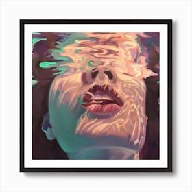 Sublime Immersion: Women's Beauty Submerged in Liquid Poetry Art Print