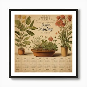 Default Vintage Make A Calendar Of Planting Dates Aesthetic 1 Art Print