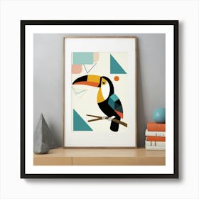 Mid Century Geometric Toucan Nursery Art Print 3 Art Print