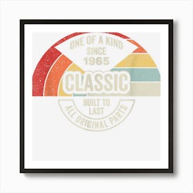 Vintage Born In 1965 Shirt 57th Birthday Gift 57 Years Old Art Print