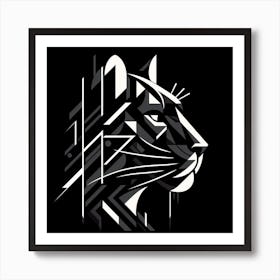 Geometric Art Black Panther Art Print