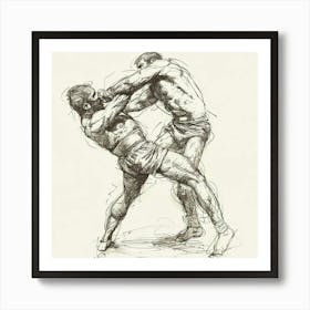 A Greco Roman Wrestling Hand Drawn Sketch Illust 1719334516 3 Art Print