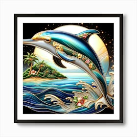 Dolphin In The Ocean Art Print