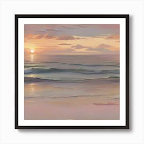 Sunset At The Beach 3 Art Print