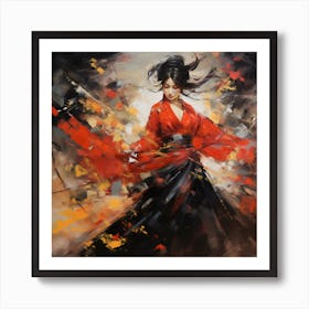 Artjuicebycsaba Japanese Traditional Gheisha Dancer Elaboarate 2 Art Print