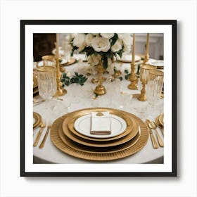 Gold Wedding Table Setting 2 Art Print