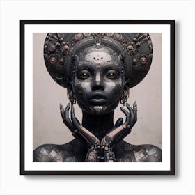 Black Woman With Gears Art Print
