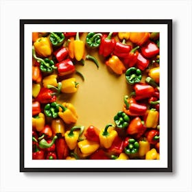 Frame Created From Bell Pepper On Edges And Nothing In Middle (86) Art Print