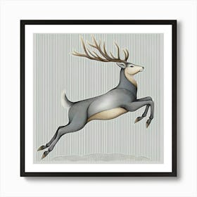 Elegance Deer Jumping Art Print