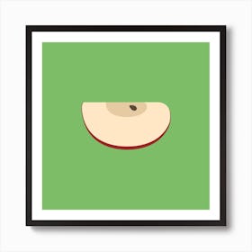Red Apple Slice Icon In Flat Design Art Print
