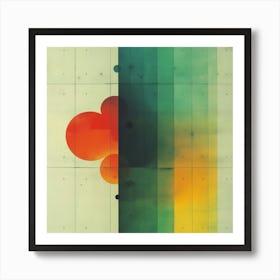 geometric water color minimal art Art Print