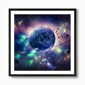 Spaceships And Planets Art Print